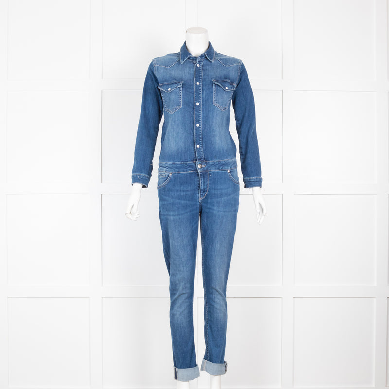 Donna Ida Blue Denim Long Sleeve Jumpsuit