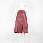 Wyse Burgundy Leather Skirt