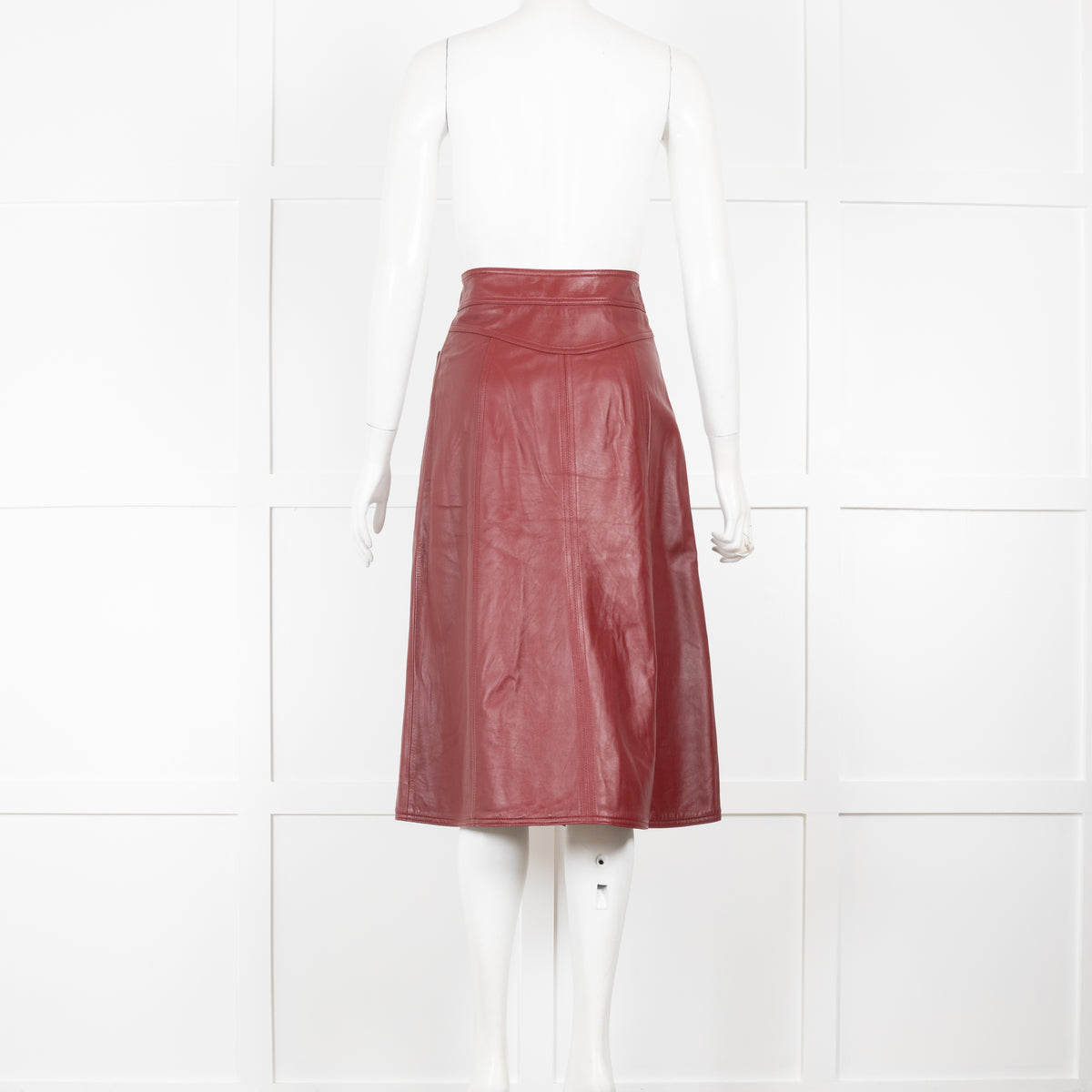 Wyse Burgundy Leather Skirt