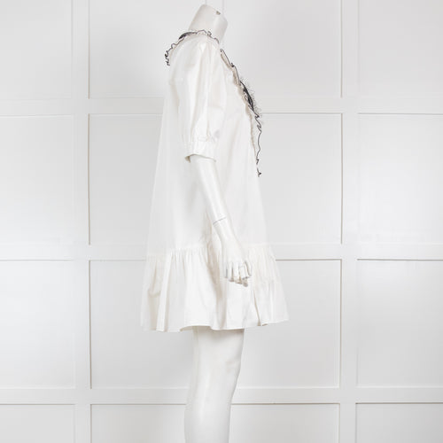 Self-Portrait White Cotton Mini Dress