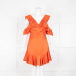 Zimmerman Orange Frilled Mini Dress