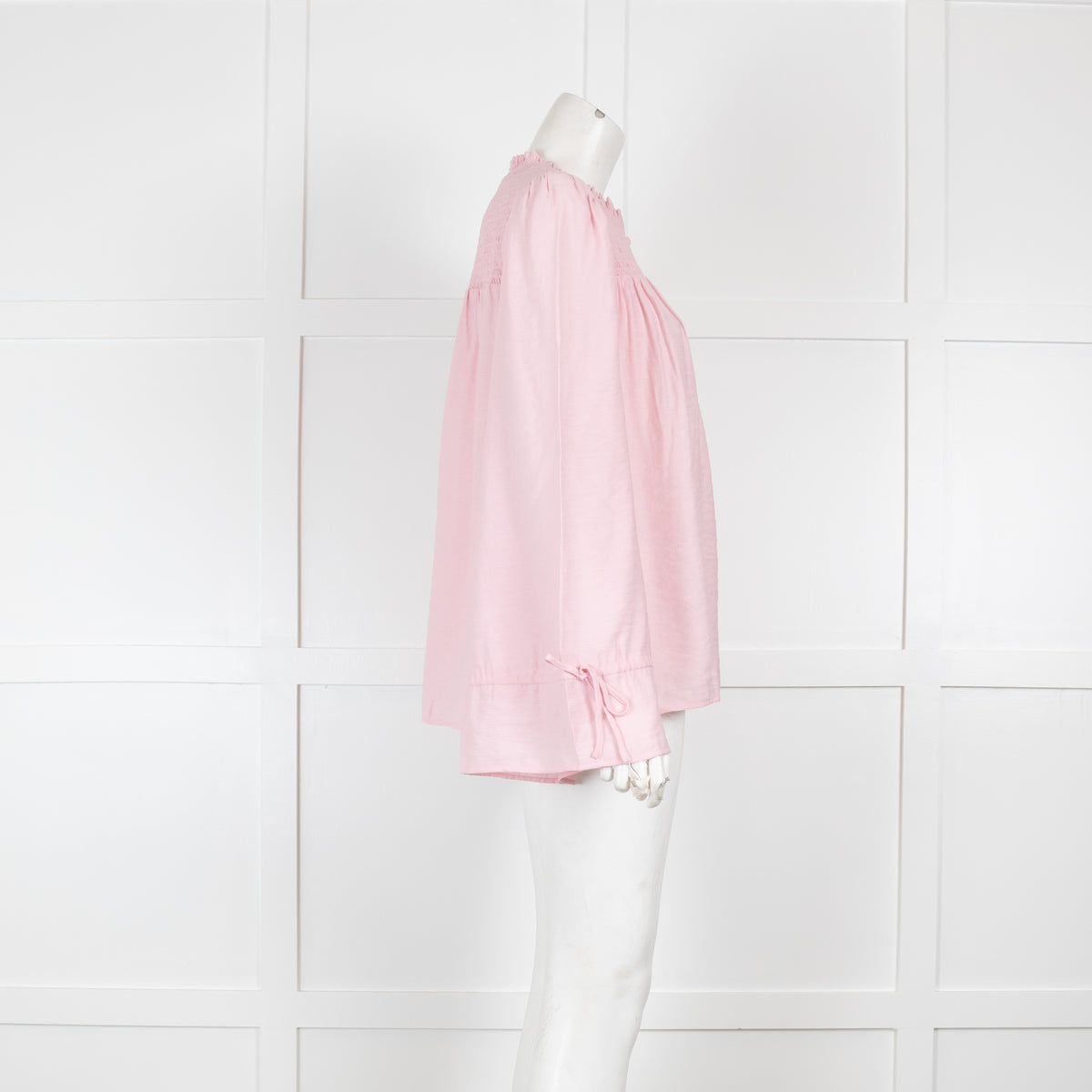 Maje Pink Blouse With Smocking