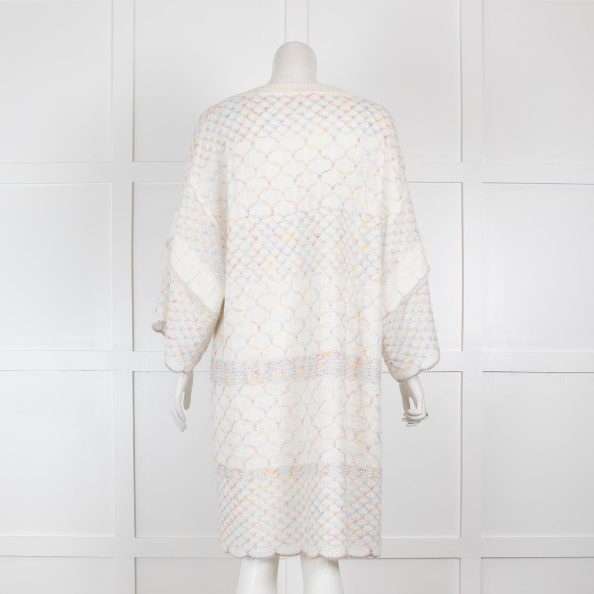 See By Chloe White Loose Knit Metallic Dress