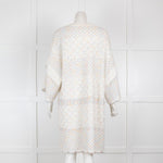 See By Chloe White Loose Knit Metallic Dress