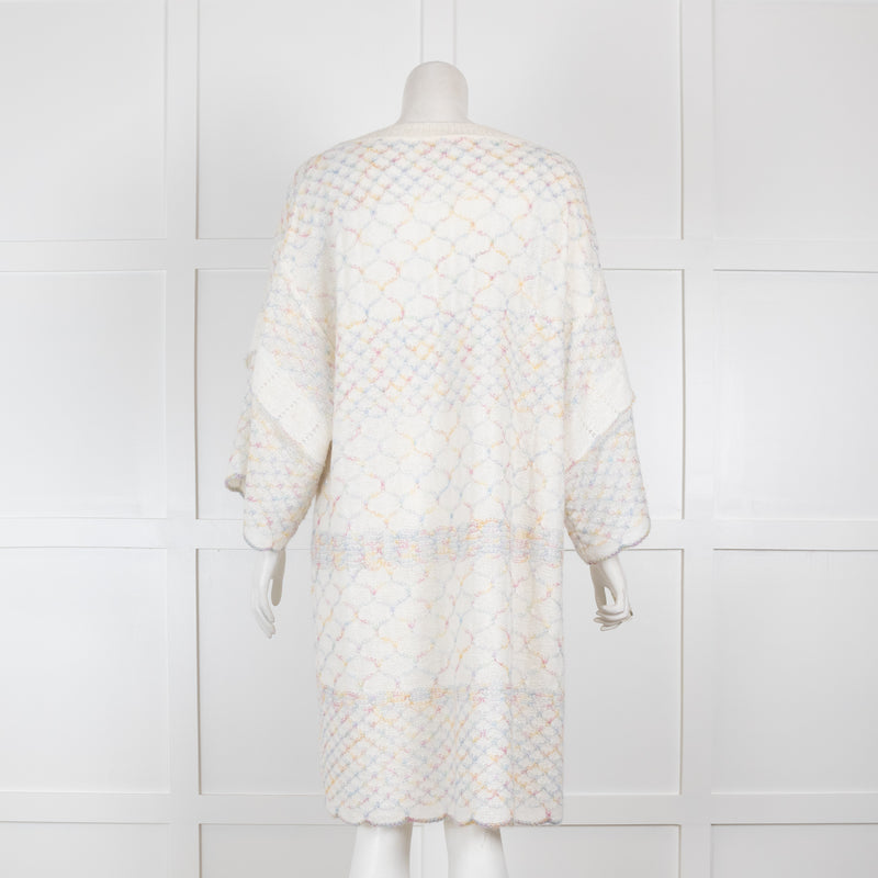 See By Chloe White Loose Knit Metallic Dress