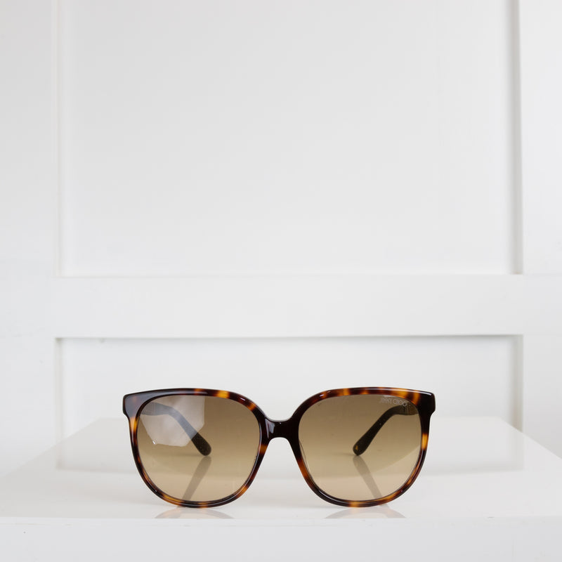 Jimmy Chool Tortoishell Sunglasses with Sparkle Arms