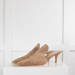 Gianvito Rossi Beige Suede  Kitten Mule