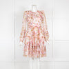Needle & Thread Pink Mesh Frill Detail Floral Dress