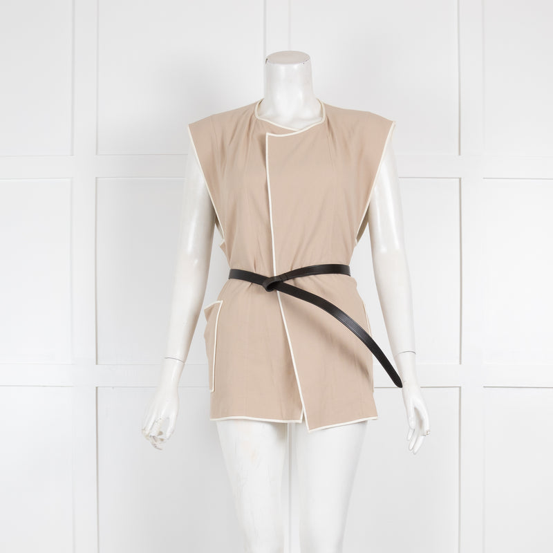 Isabel Marant Beige Cotton Black Belt Gilet