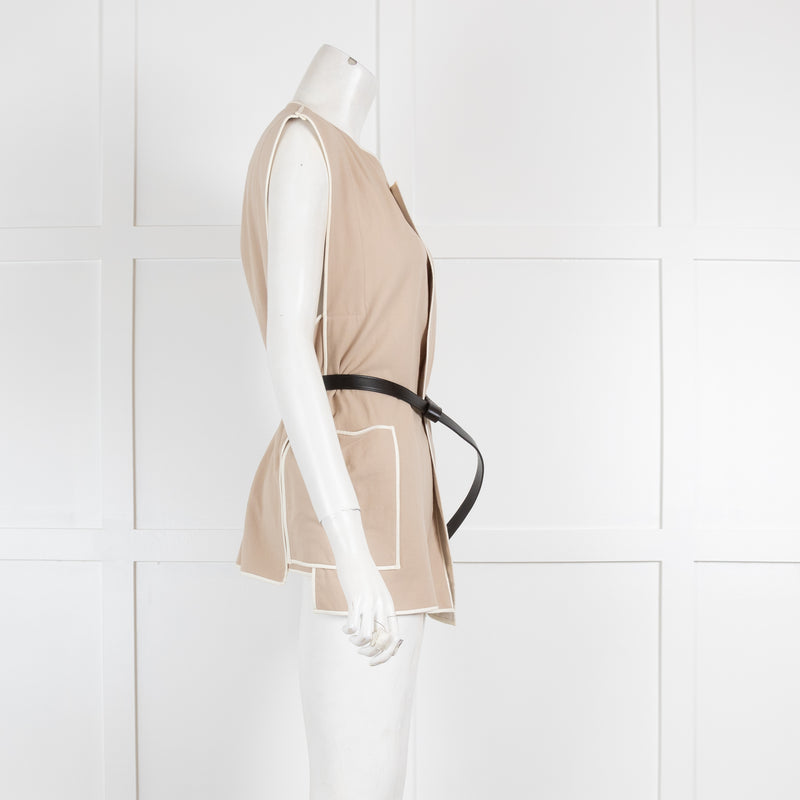 Isabel Marant Beige Cotton Black Belt Gilet