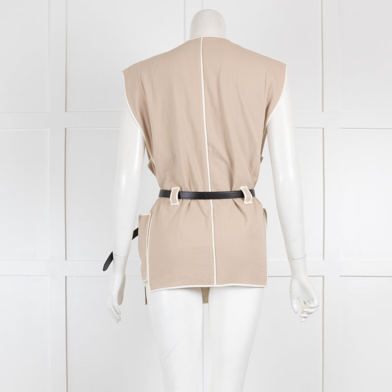 Isabel Marant Beige Cotton Black Belt Gilet