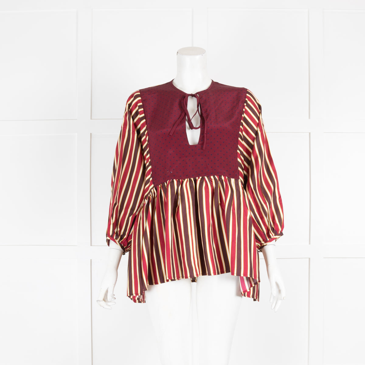Wiggy Kit Burgundy Striped Tunic Top