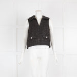 Maje Black Sparkle Boucle Vest Top