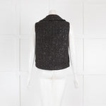 Maje Black Sparkle Boucle Vest Top