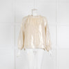 Wyse Gold Shimmer Frill Off The Shoulder Blouse