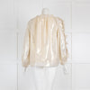 Wyse Gold Shimmer Frill Off The Shoulder Blouse