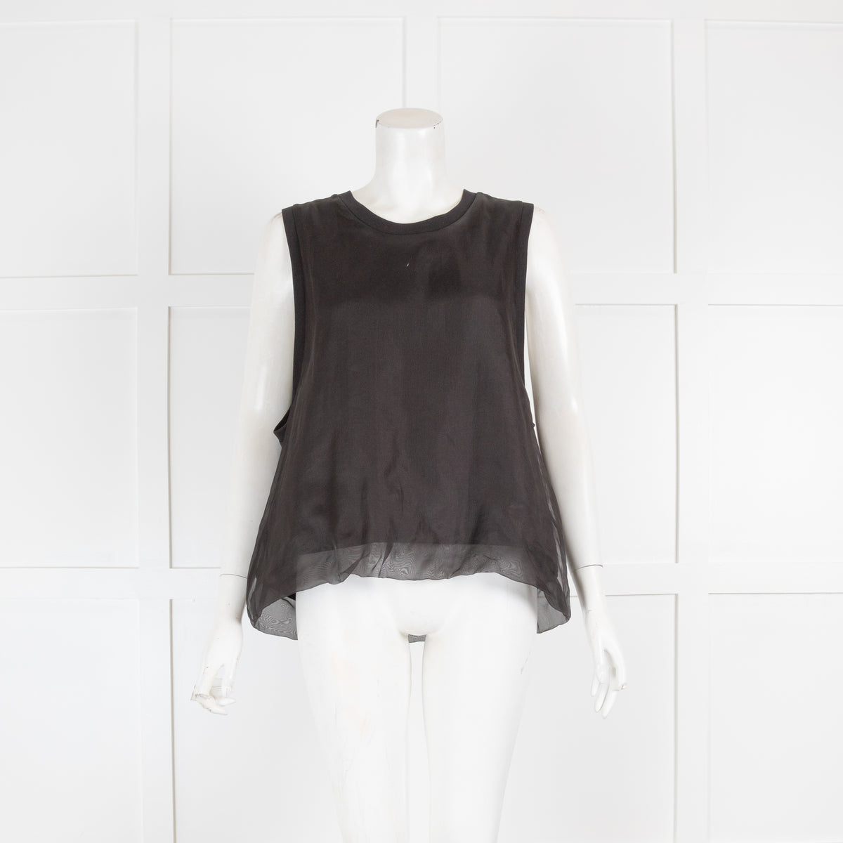 Dries van Noten Black Organza Overlay Tank
