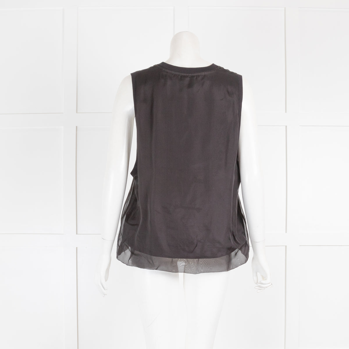 Dries van Noten Black Organza Overlay Tank