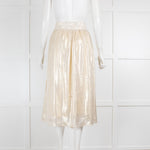 Wyse Gold Shimmer Midi Skirt
