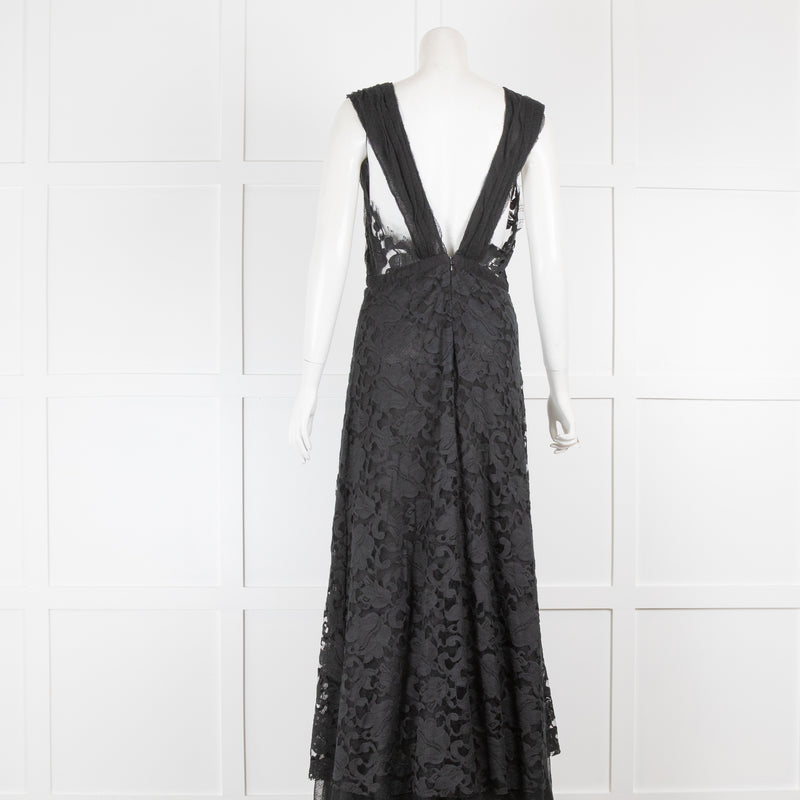 Adam Lippes Black Lace Maxi Dress