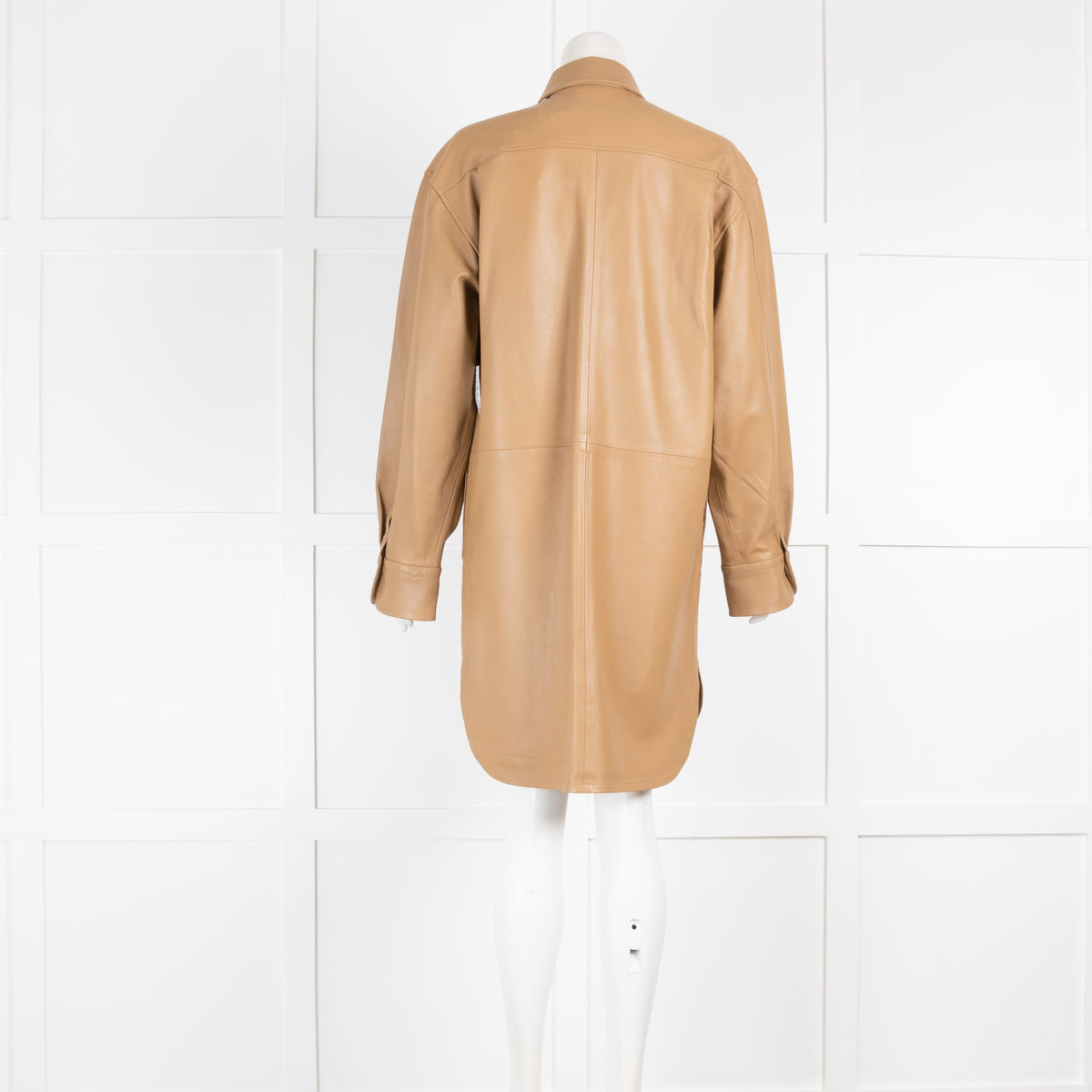 Equipment Ellene Tan Leather Shirt Dress