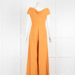 Emilia Wickstead Burnt Orange Off Shoulder Jumpsuit