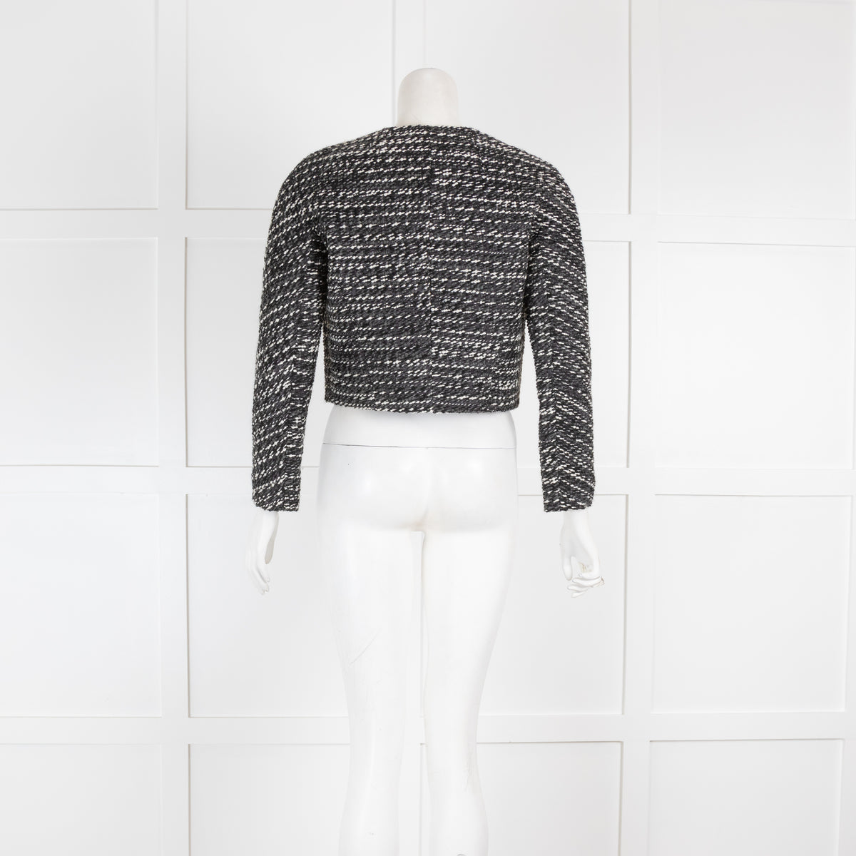 Paule Ka Black & White Tweed Cropped Jacket