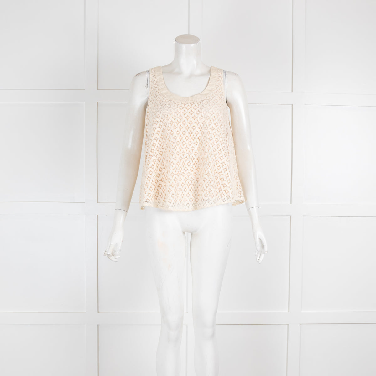 See By Chloe Cream Lace Sleeveless Top