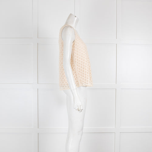 See By Chloe Cream Lace Sleeveless Top