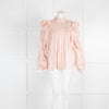 Aje Pale Pink Ruffle Shoulder Sahara Blouse