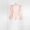 Aje Pale Pink Ruffle Shoulder Sahara Blouse