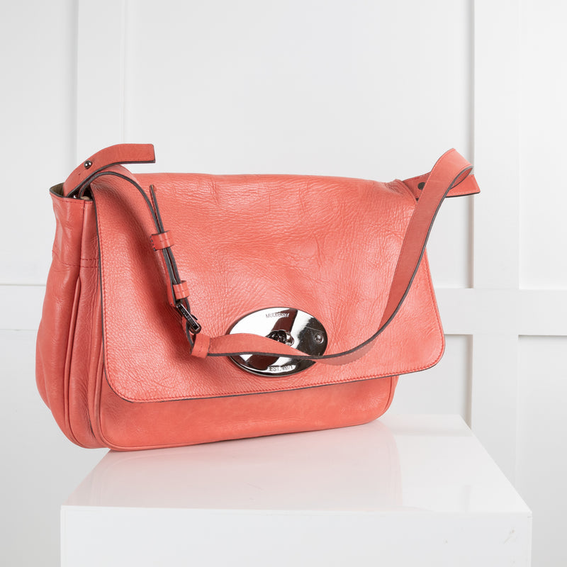 Mulberry Coral Postmans Lock Bag