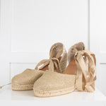 Castaner Espadrilles Gold Sparkle Wedges