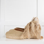 Castaner Espadrilles Gold Sparkle Wedges