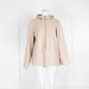S Max Mara Beige Leather Hooded Top