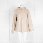 S Max Mara Beige Leather Hooded Top