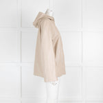 S Max Mara Beige Leather Hooded Top