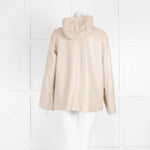 S Max Mara Beige Leather Hooded Top