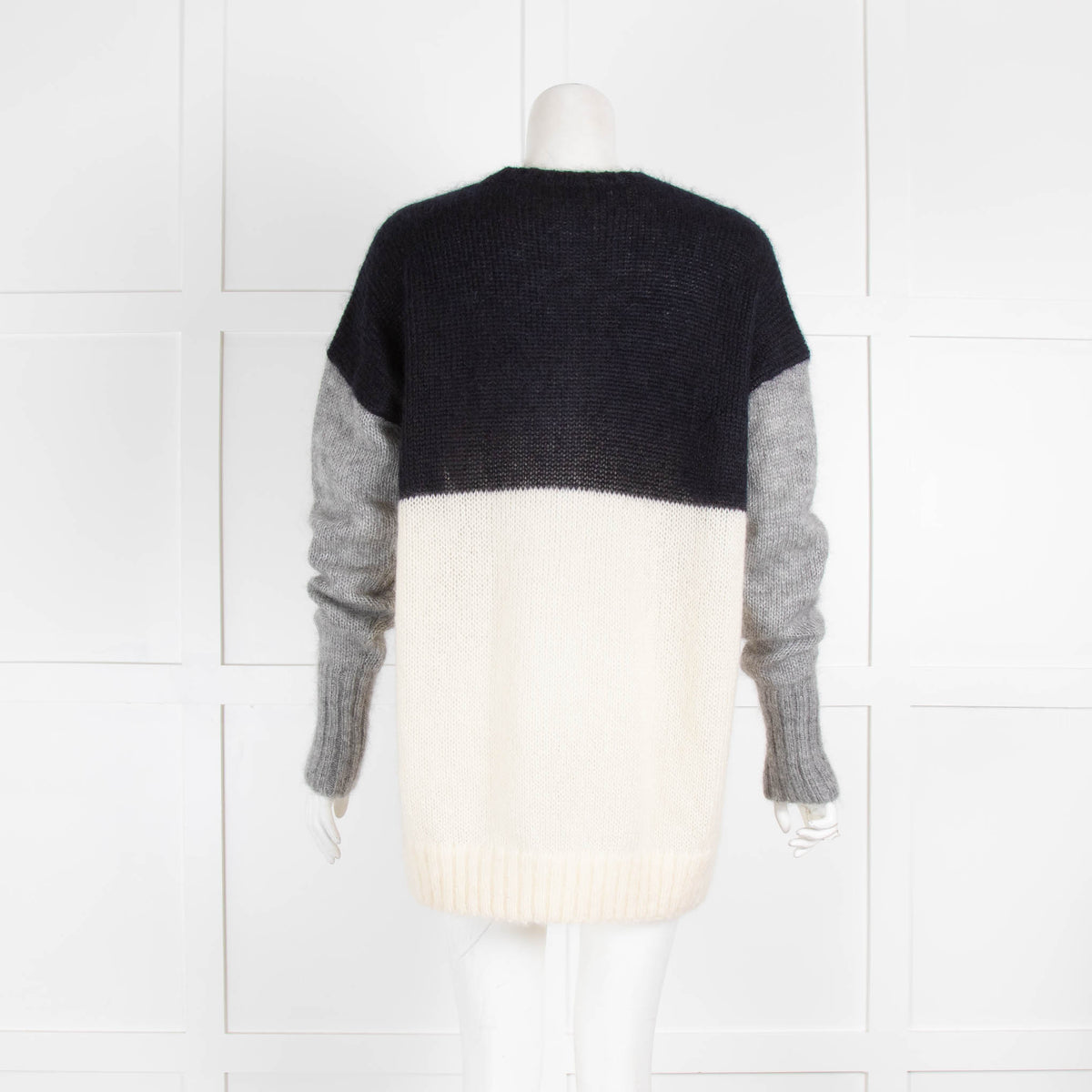 Joseph Navy Grey Sleeves Wool Jumper