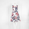 Carolina Herrera White Blue Red Print Sleeveless Dress