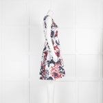 Carolina Herrera White Blue Red Print Sleeveless Dress