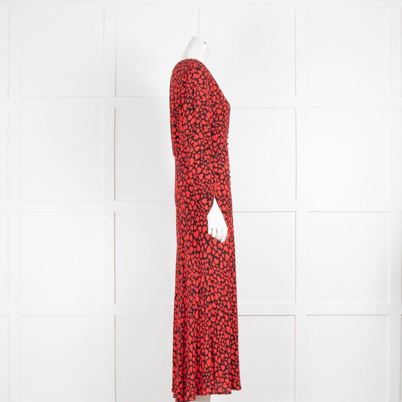 Rixo Red Hearts Long Dress