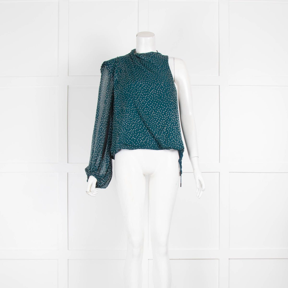 Life with Bird Green Polka Dot One Sleeve Top