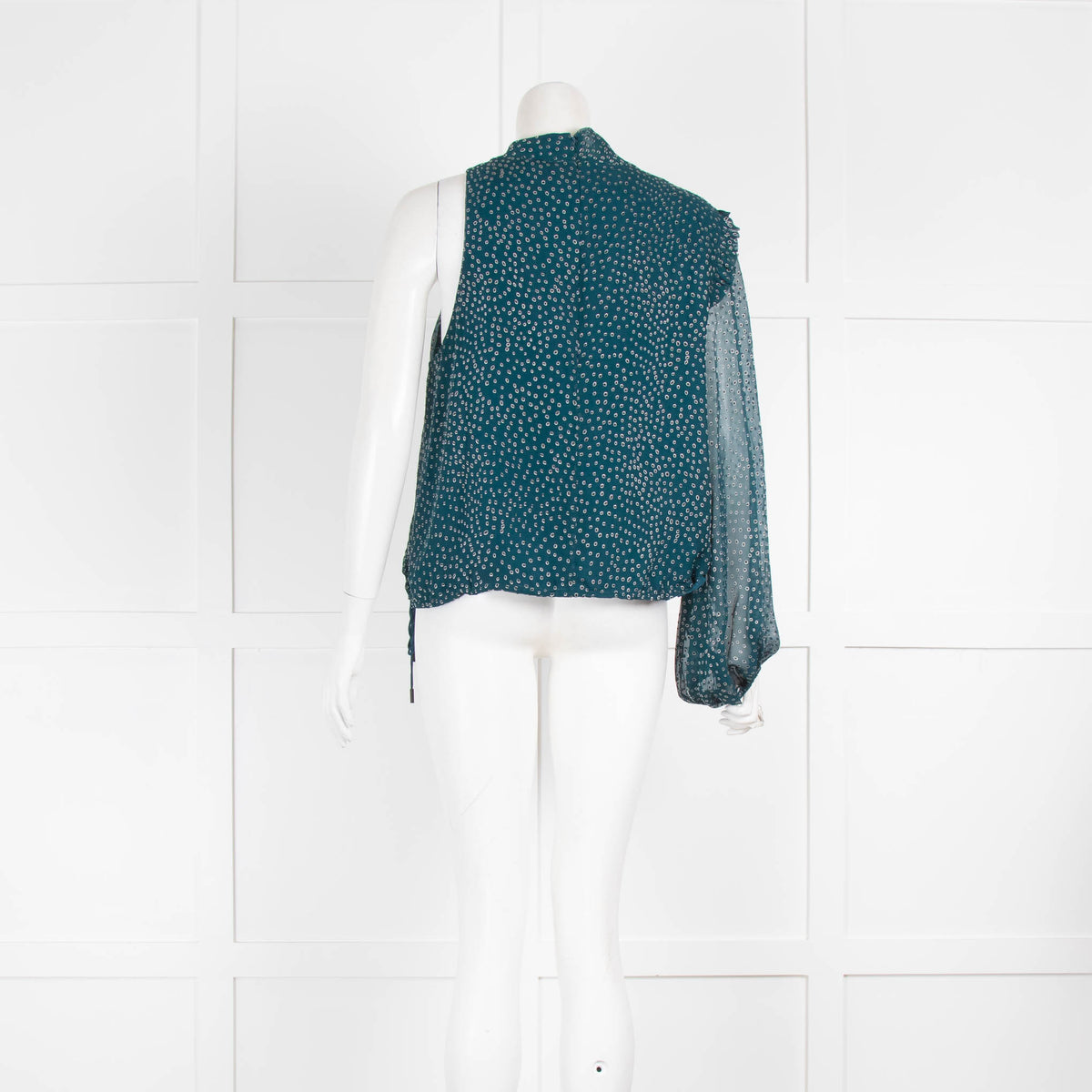 Life with Bird Green Polka Dot One Sleeve Top