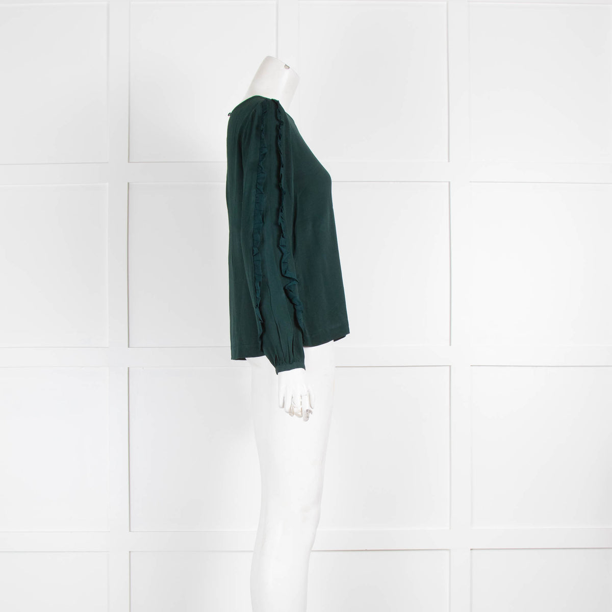 Club Monaco Green Frilled Sleeve Blouse