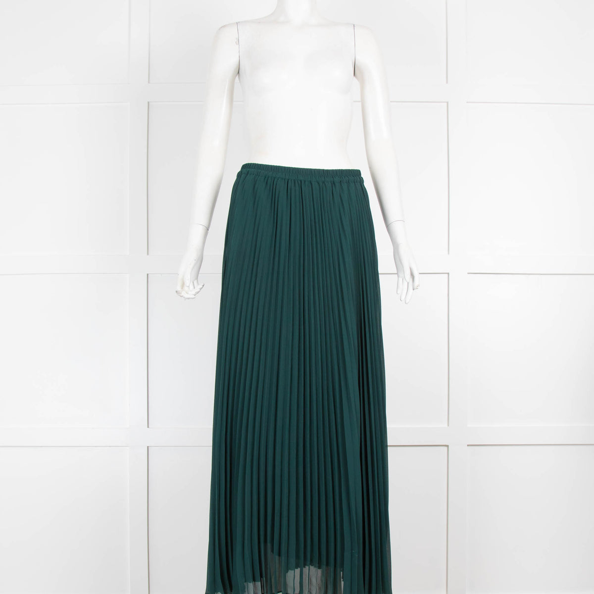 Club Monaco Green Pleated Midi Skirt