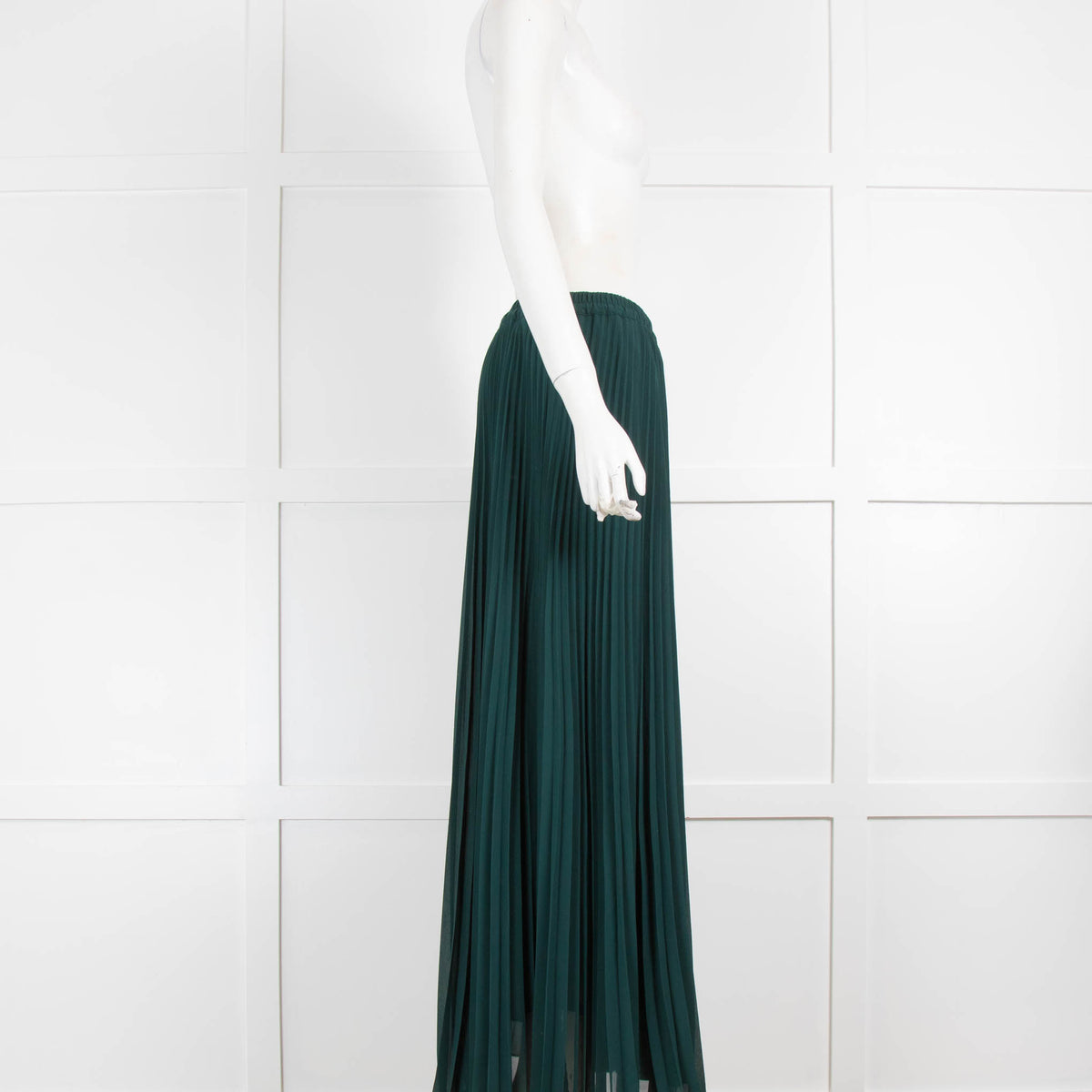 Club Monaco Green Pleated Midi Skirt