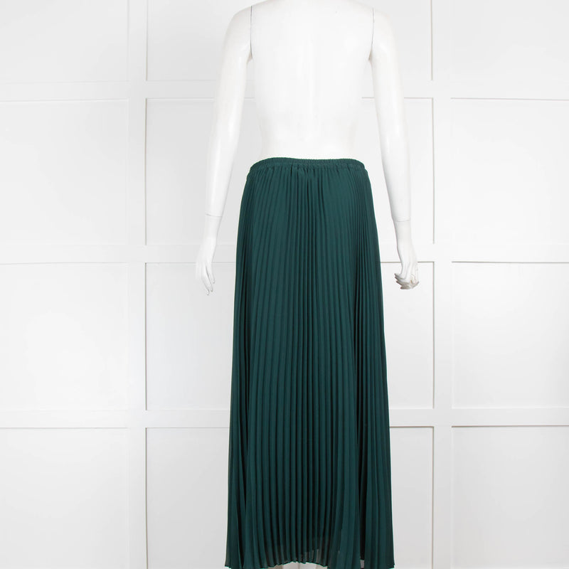 Club Monaco Green Pleated Midi Skirt