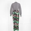 Rixo Black Green Floral With Contrast White Star Jumpsuit