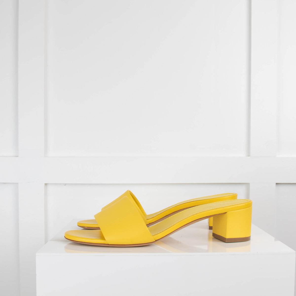 Mansur Gavriel Yellow Open Toe Slip On Shoes
